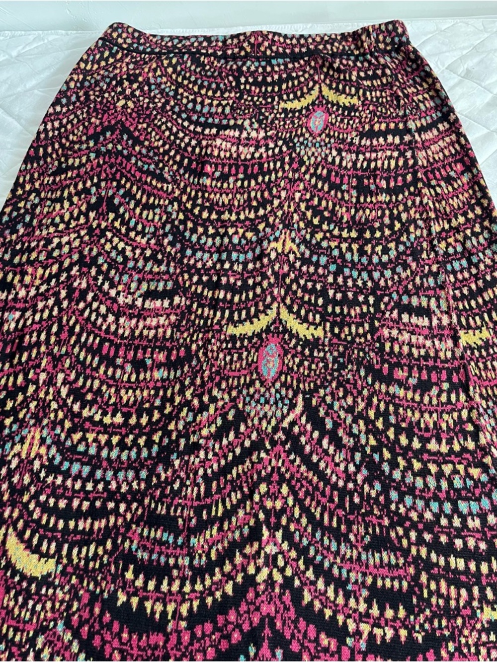 Peruvian Connection Black Multi-Color Pattern skirt